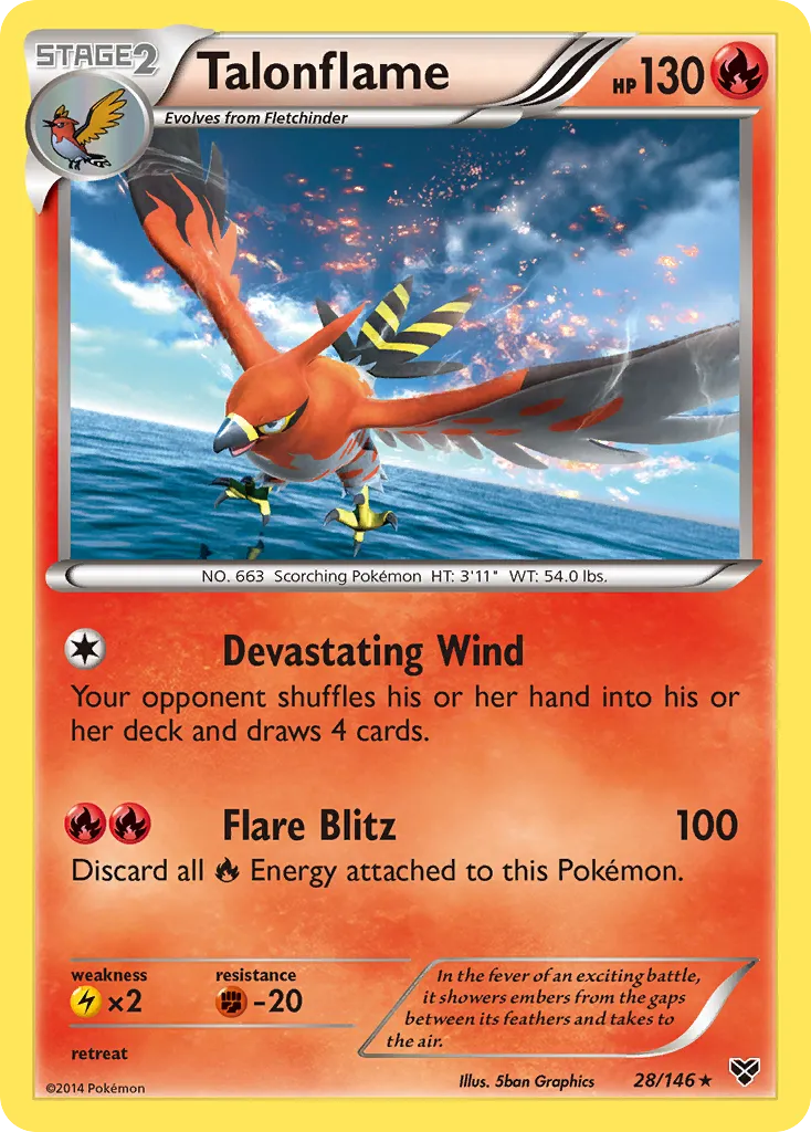2014 XY Talonflame Rare Holo #028/146 Rare Holo card image