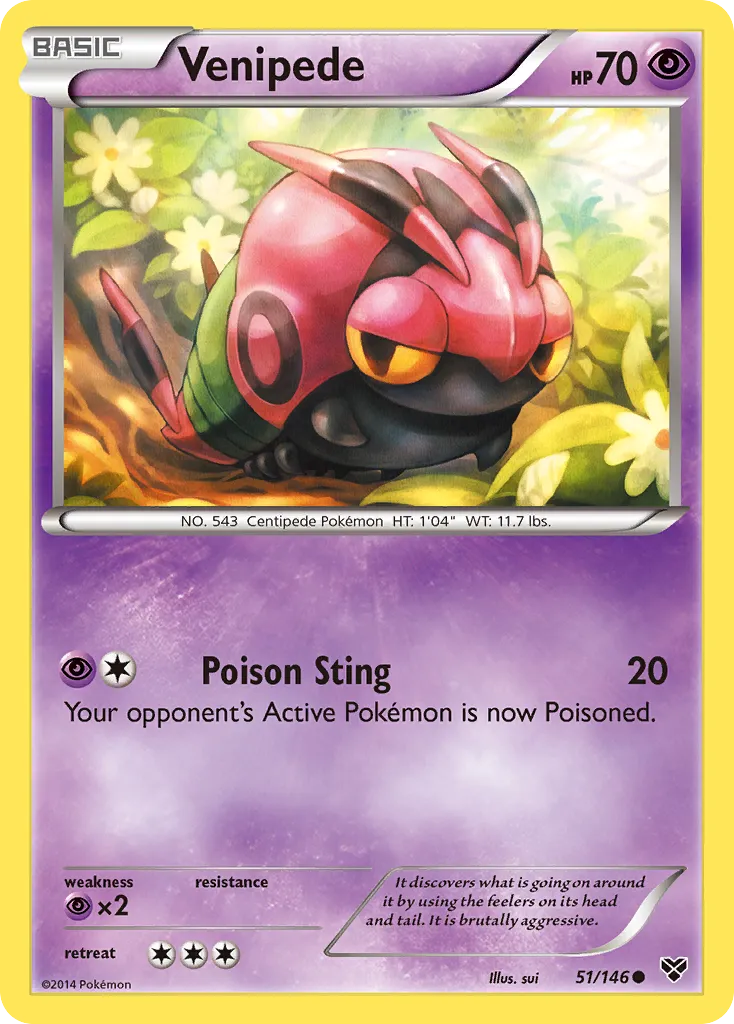 2014 XY Venipede Common #051/146 Common card image