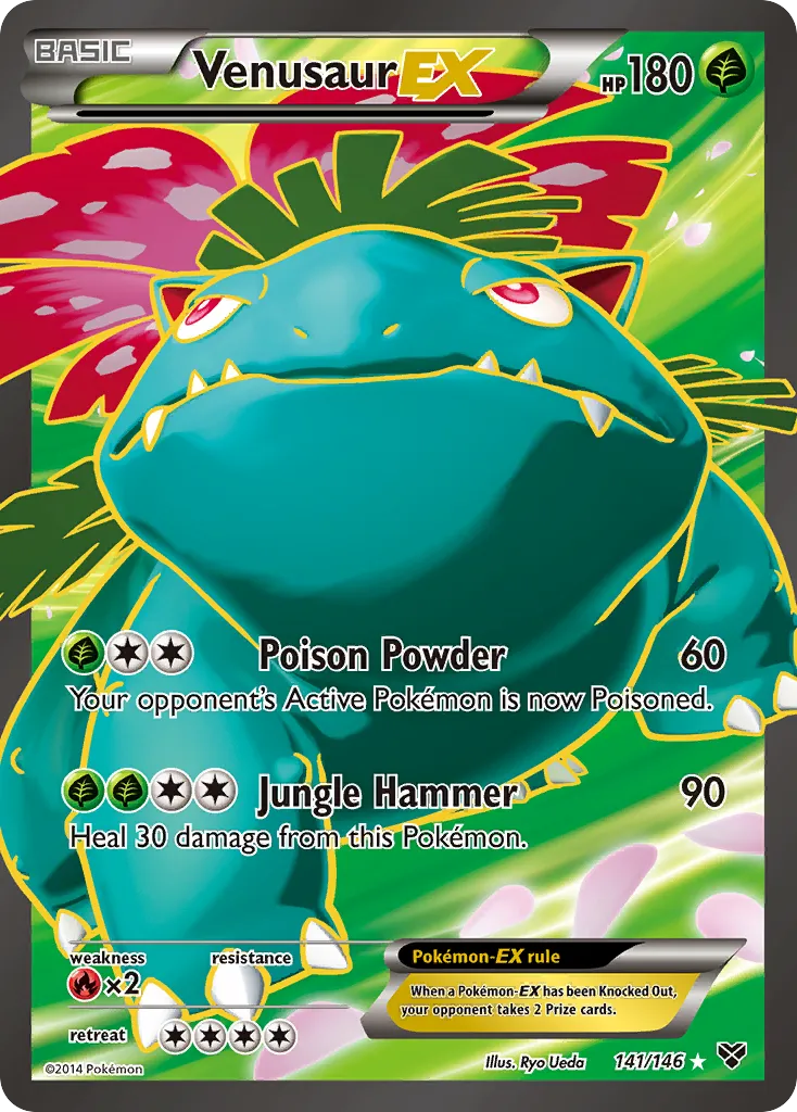 2014 XY Venusaur-EX #141/146 Rare Ultra card image