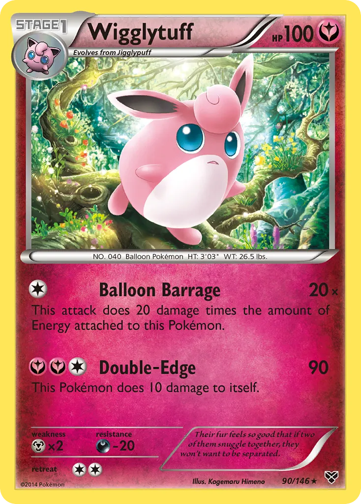 2014 XY Wigglytuff #090/146 Rare card image