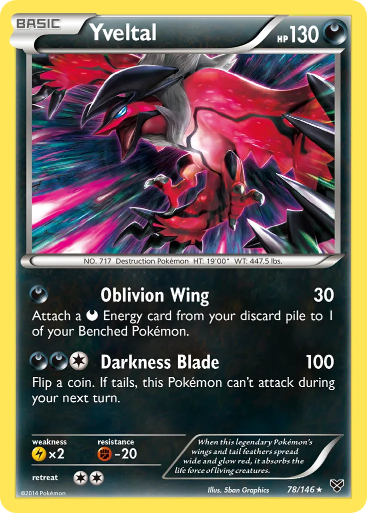 2014 XY Yveltal #078/146 Rare card image
