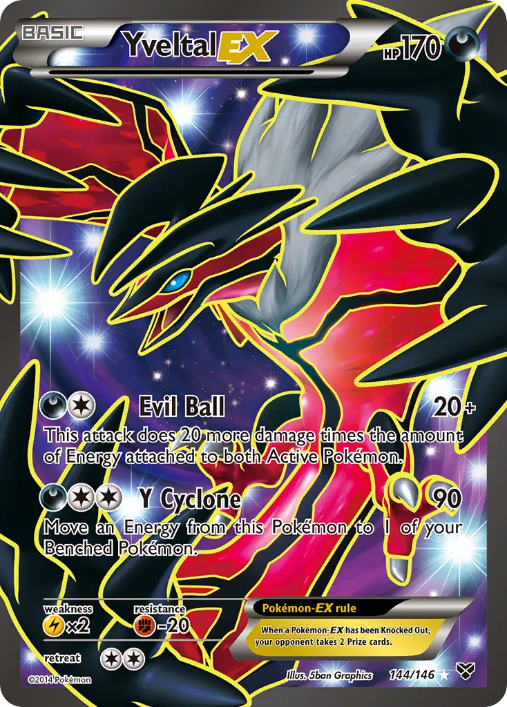 2014 XY Yveltal-EX Rare Holo EX #079/146 Rare Holo EX card image