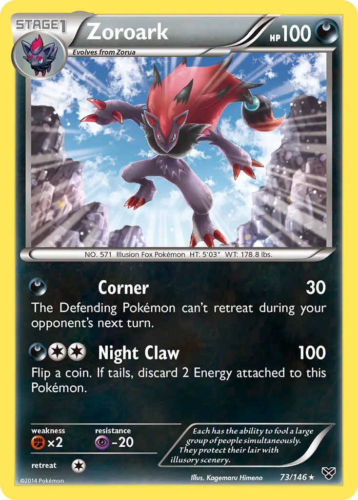 2014 XY Zoroark Rare Holo #073/146 Rare Holo card image