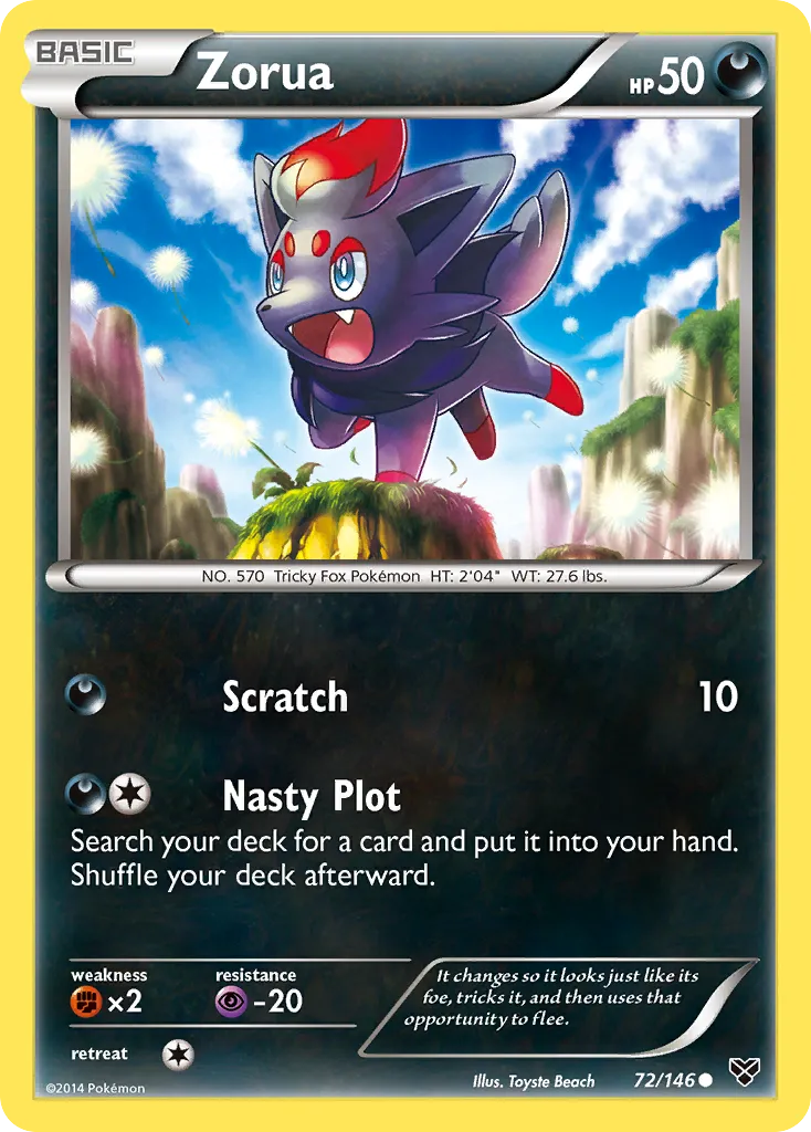 2014 XY Zorua Common #072/146 Common card image