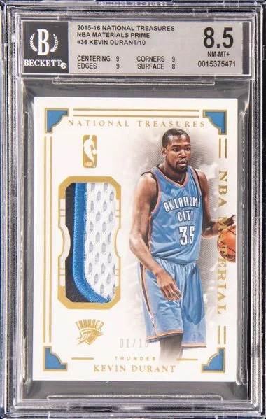 2015-16 National Treasures Kevin Durant NBA Materials Prime #36 card image