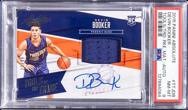 2015-16 Panini Absolute Devin Booker Tools of the Trade Material Autograph #TTJ-DB card image