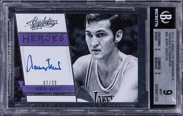 2015-16 Panini Absolute Jerry West Memorabilia Heroes Autographs #HA-JW card image