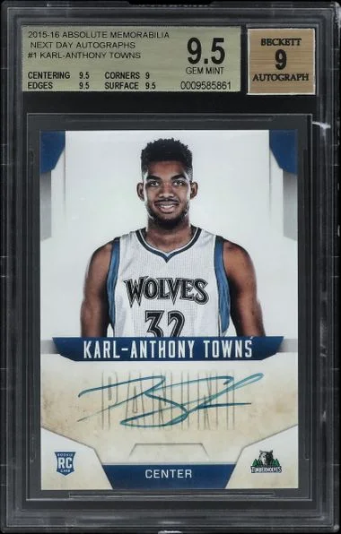2015-16 Panini Absolute Karl-Anthony Towns Memorabilia Next Day Autographs #ND-KAT card image