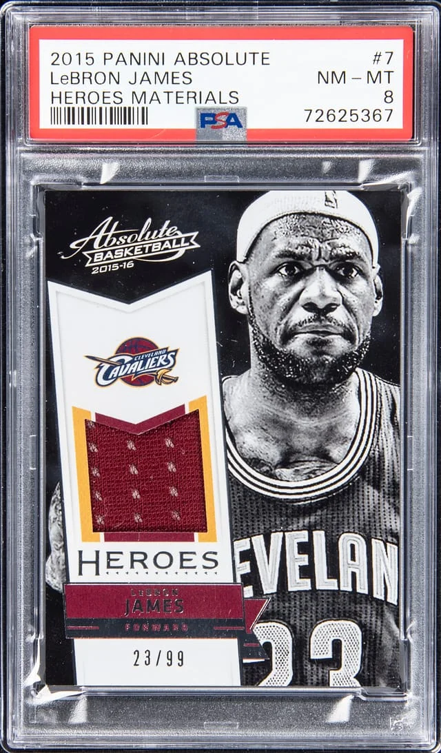 2015-16 Panini Absolute LeBron James Heroes Materials #7 card image
