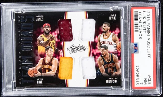 2015-16 Panini Absolute LeBron James/Kyrie Irving/Kevin Love/Tristan Thompson Team Quads #TQ-CLE card image
