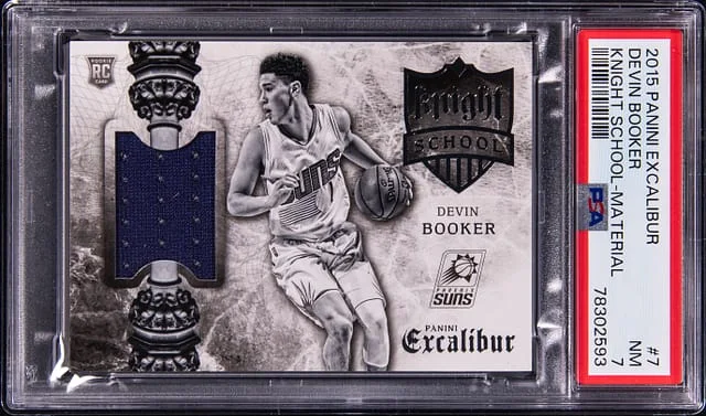 2015-16 Panini Devin Booker Excalibur Knight School Material #7 card image