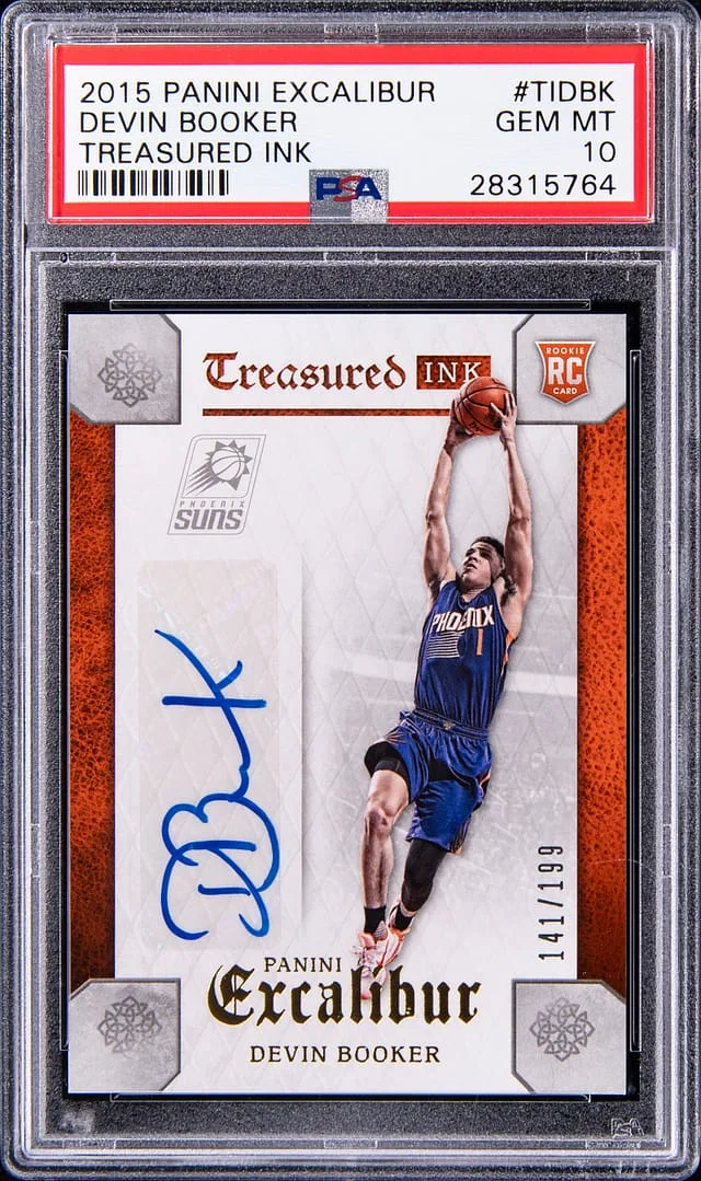 2015-16 Panini Devin Booker Excalibur Treasured Ink #TI-DBK card image