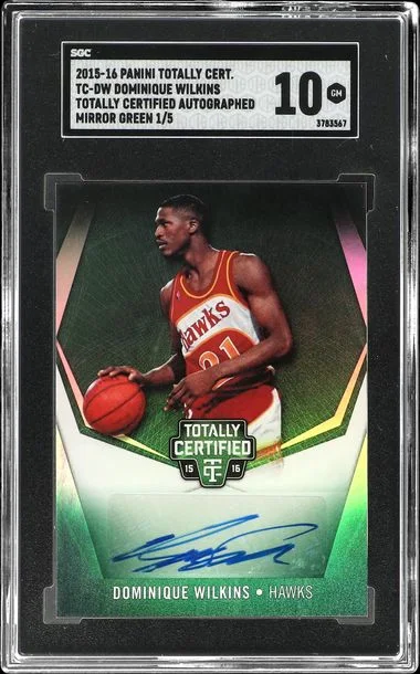 2015-16 Panini Dominique Wilkins Totally Certified Autographed Mirror Green #TC-DW card image