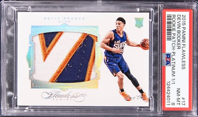 2015-16 Panini Flawless Devin Booker Patches Platinum #17 card image