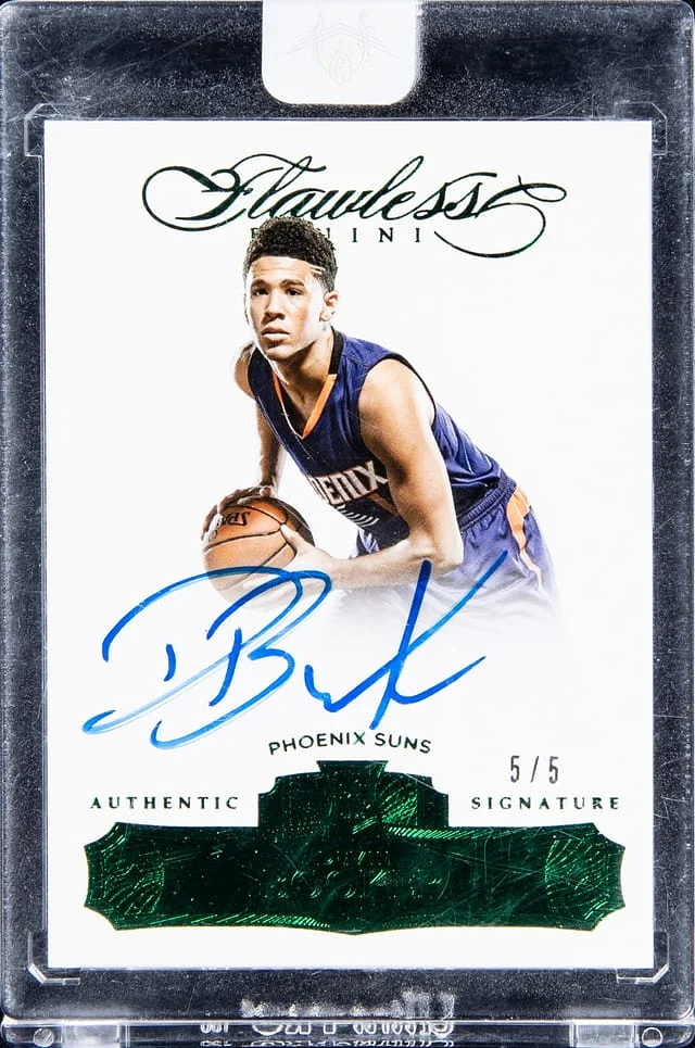 2015-16 Panini Flawless Devin Booker Autographs Emerald #RA-DB card image