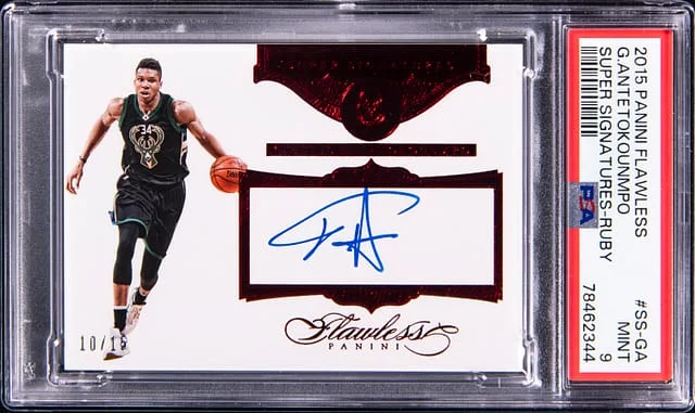 2015-16 Panini Flawless Giannis Antetokounmpo Super Signatures Ruby #SS-CA card image
