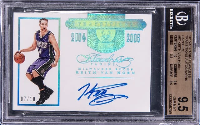 2015-16 Panini Flawless Keith Van Horn Transitions Autographs Sapphire #TR-KH4 card image