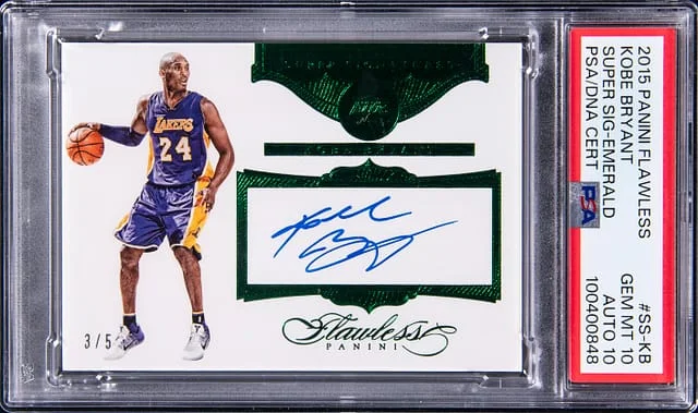 2015-16 Panini Flawless Kobe Bryant Super Signatures Emerald #SS-KB card image