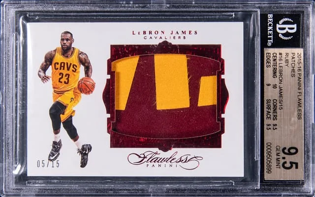 2015-16 Panini Flawless LeBron James Patches Ruby #16 card image