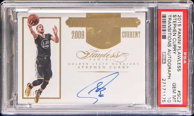 2015-16 Panini Flawless Stephen Curry Transitions Autograph #TR-SC2 card image