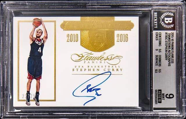 2015-16 Panini Flawless Stephen Curry Transitions Autographs #TRSC card image