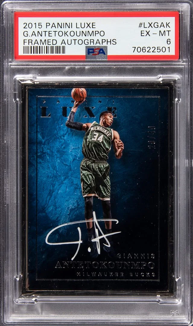 2015-16 Panini Giannis Antetokounmpo Luxe Framed Autograph #LX-GAK card image