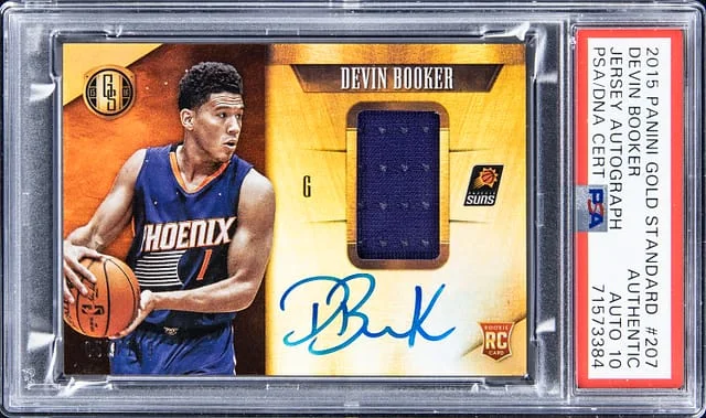 2015-16 Panini Gold Standard Devin Booker Jersey Autograph #207 card image