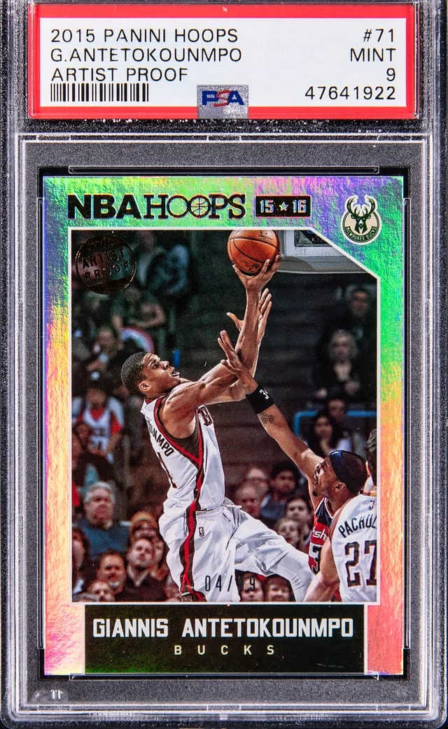 2015-16 Panini Hoops Giannis Antetokounmpo Artist Proof #71 card image