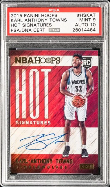 2015-16 Panini Hoops Karl-Anthony Towns Hot Signatures #HS-KAT card image