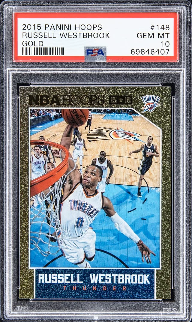 2015-16 Panini Hoops Russell Westbrook Gold #148 card image