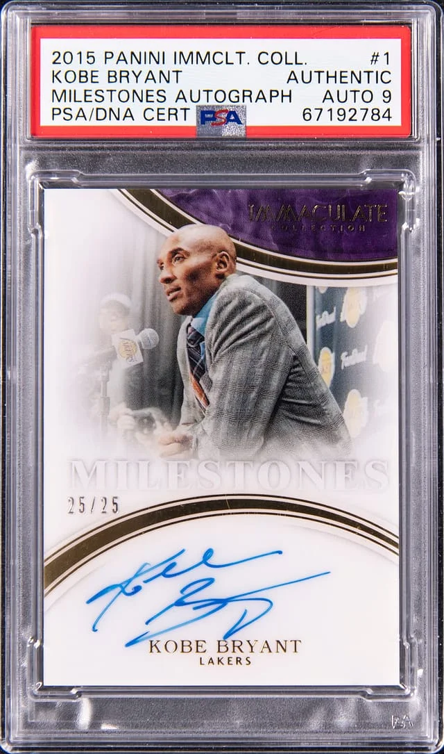 2015-16 Panini Immaculate Collection Kobe Bryant Milestones Autograph #1 card image