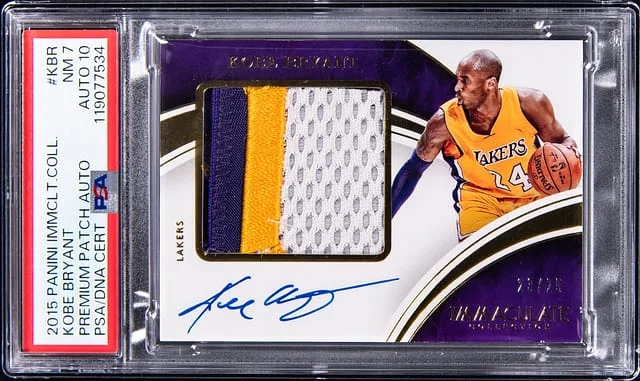 2015-16 Panini Immaculate Collection Kobe Bryant Premium Patch Autographs #PPA-KBR card image