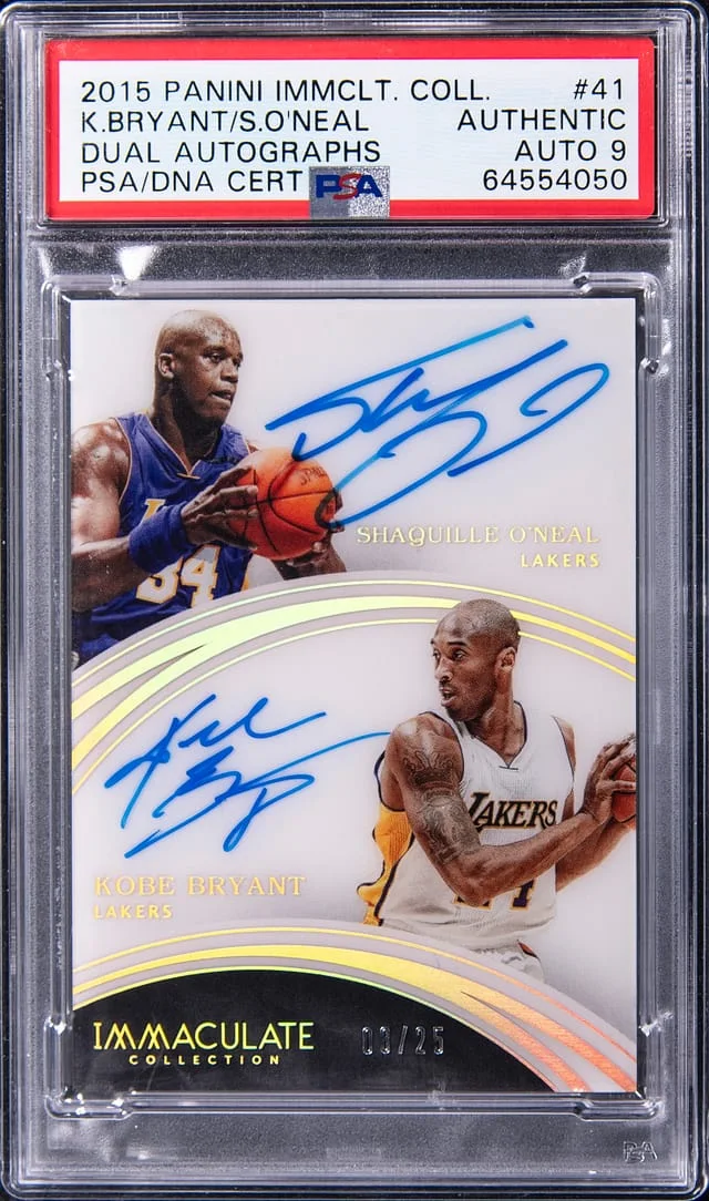2015-16 Panini Immaculate Collection Kobe Bryant/Shaquille O'Neal Dual Autographs #41 card image
