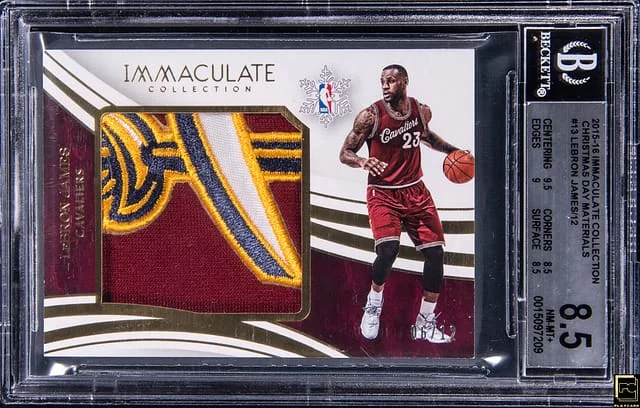 2015-16 Panini Immaculate Collection LeBron James Christmas Day Materials #13 card image