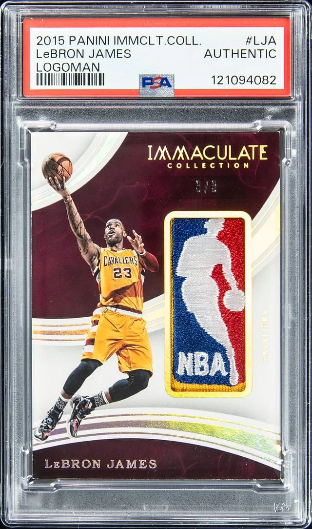 2015-16 Panini Immaculate Collection LeBron James Logoman #LM-LJA card image