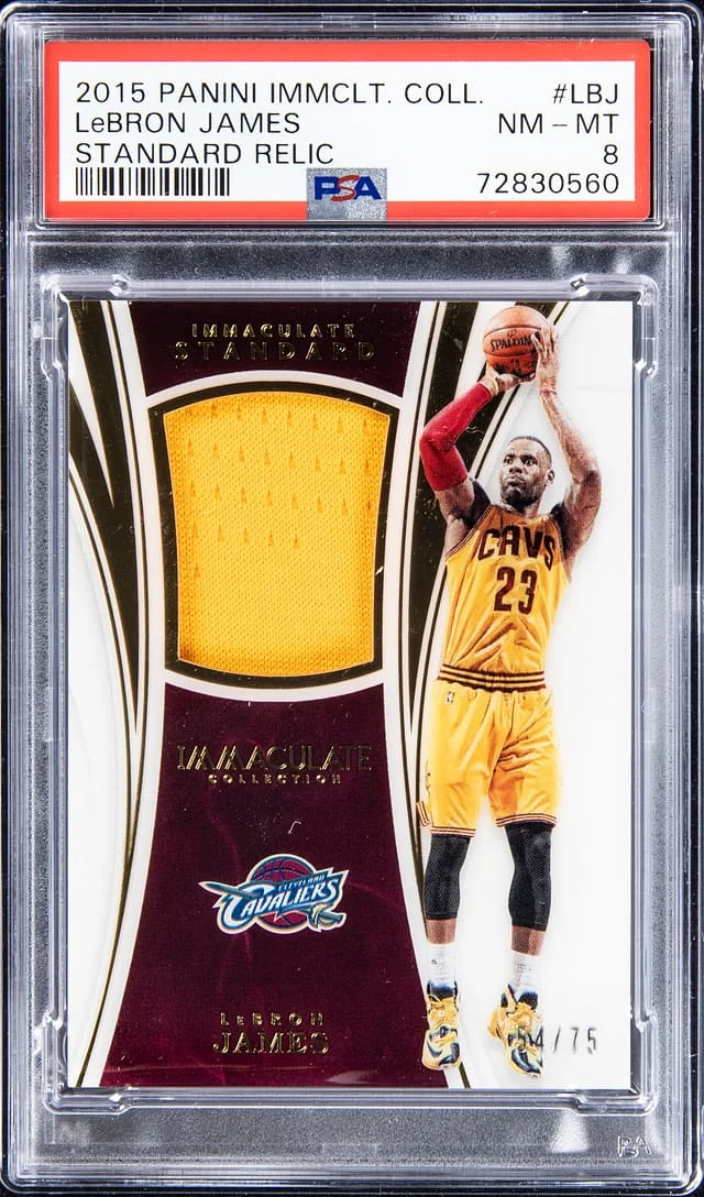 2015-16 Panini Immaculate Collection LeBron James Standard Relic #ST-LBJ card image