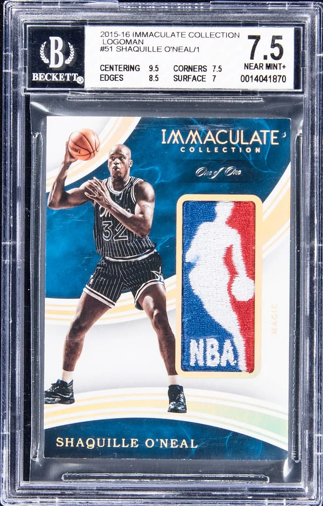 2015-16 Panini Immaculate Collection Shaquille O'Neal Logoman #LM-SHO card image