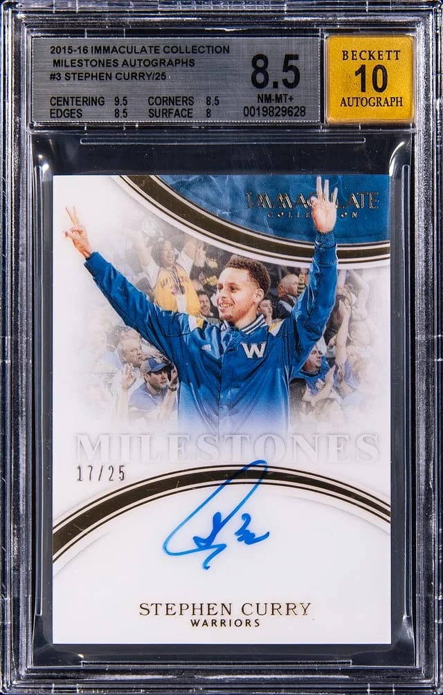 2015-16 Panini Immaculate Collection Stephen Curry Milestones Autographs #3 card image