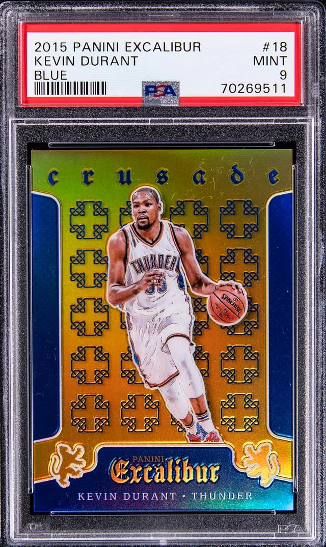 2015-16 Panini Kevin Durant Excalibur Blue #18 card image