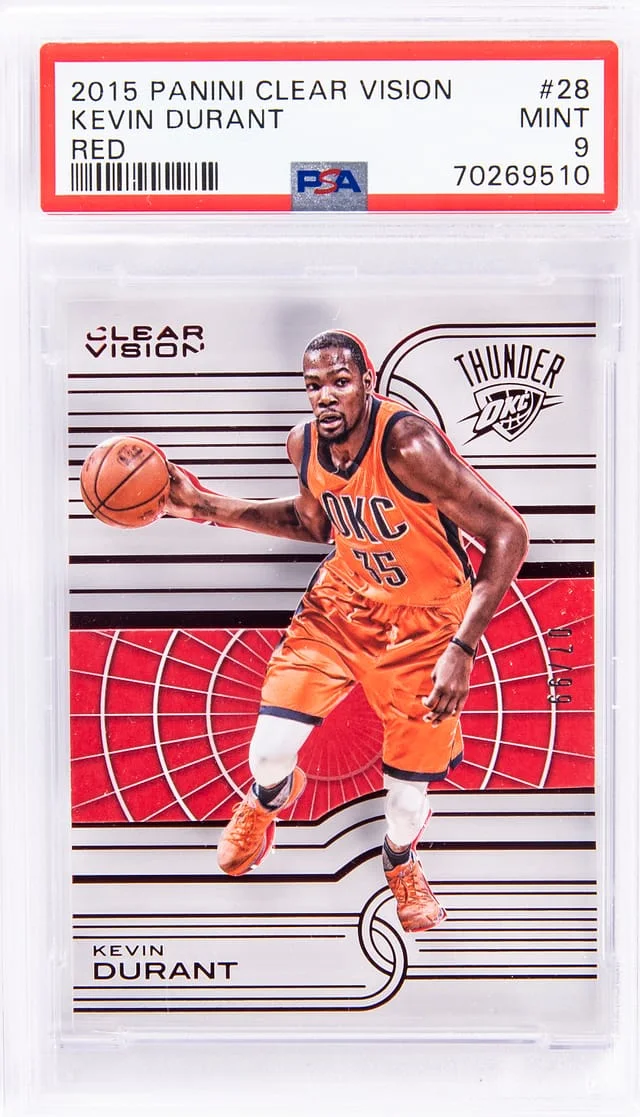 2015-16 Panini Kevin Durant Clear Vision Red #28 card image