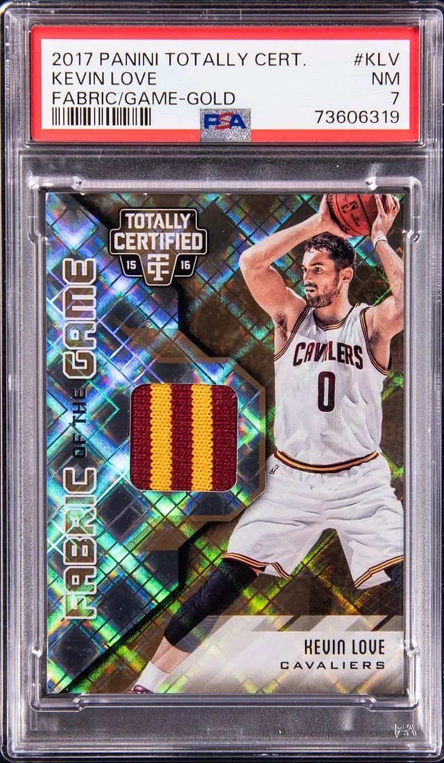 2015-16 Panini Kevin Love Totally Certified Fabric of the Game - Gold #KLV card image
