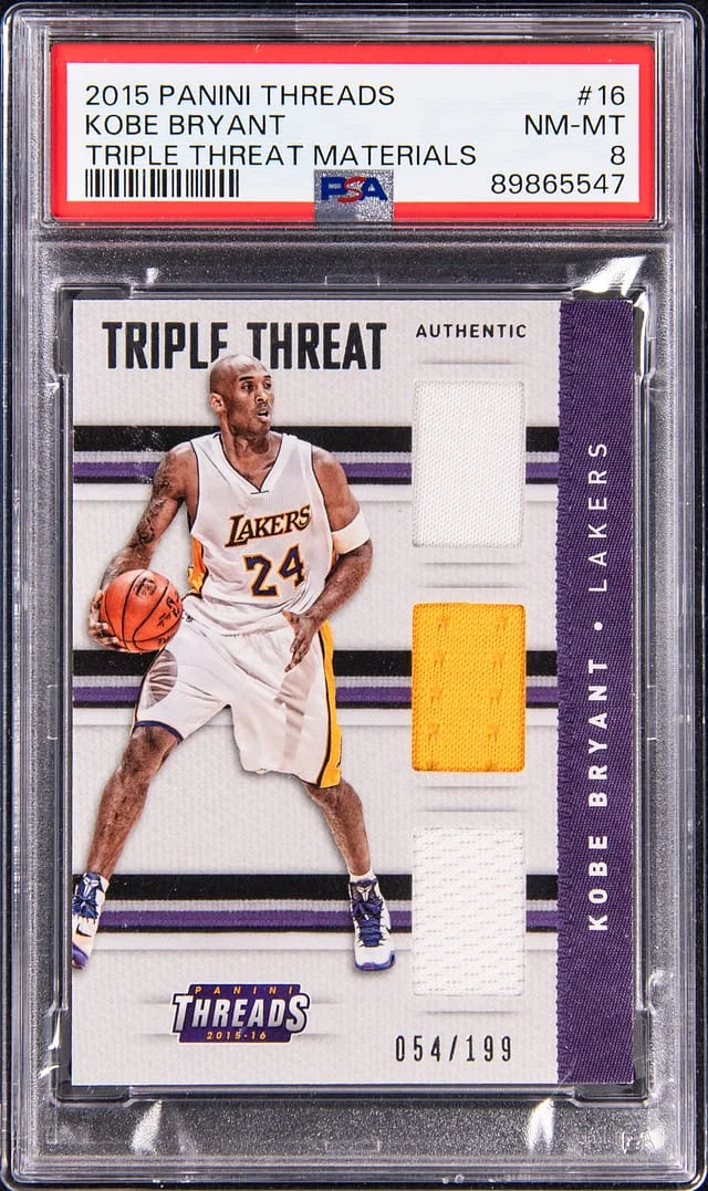 2015-16 Panini Kobe Bryant Threads Triple Threat Materials #16 card image