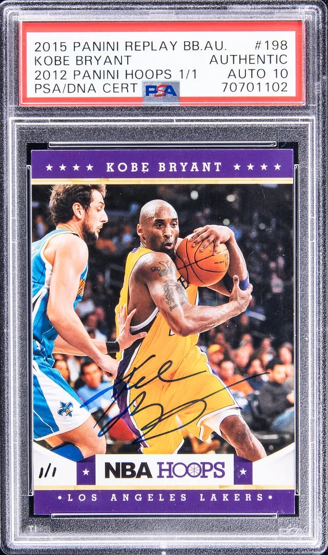 2015-16 Panini Kobe Bryant Replay Buyback Autograph 2012 Panini Hoops #198 card image