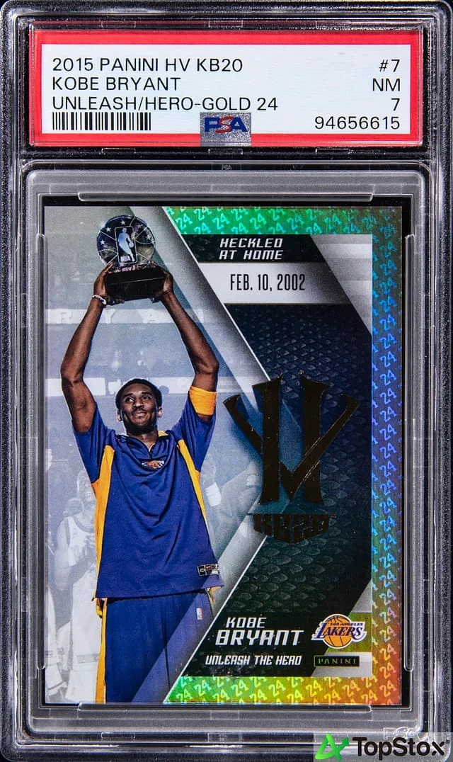 2015-16 Panini Kobe Bryant Kobe Herovillain Unleash The Hero Gold 24 #7 card image
