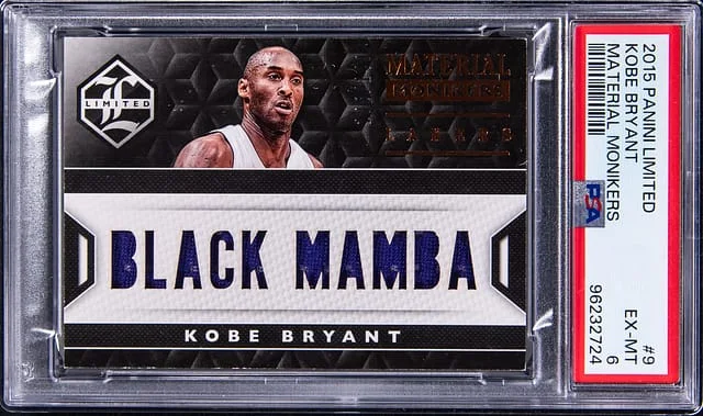 2015-16 Panini Kobe Bryant Limited Material Monikers #9 card image