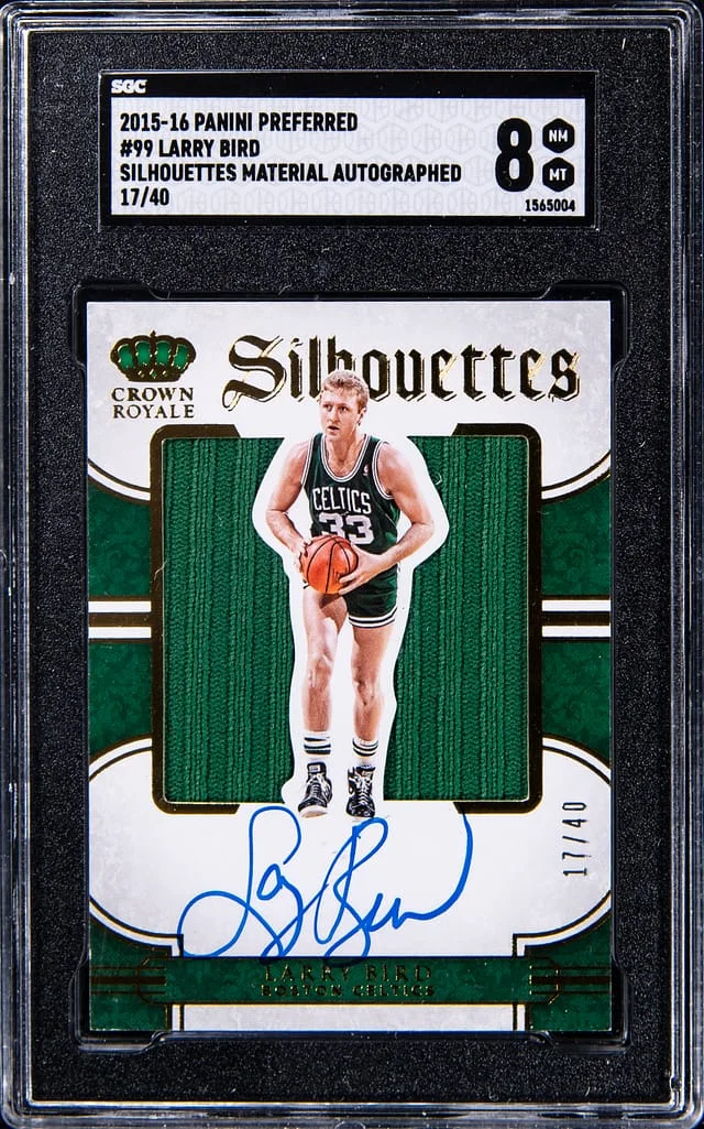 2015-16 Panini Larry Bird Preferred Silhouettes Jersey Autographs Prime #99 card image