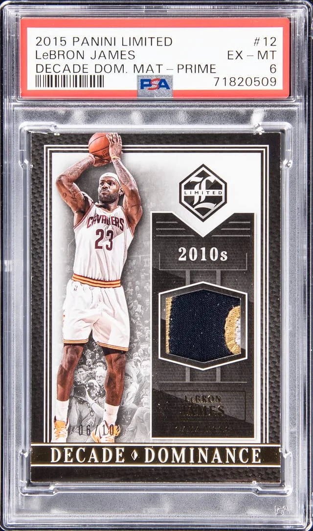 2015-16 Panini LeBron James Limited Decade Dominance Materials Prime #12 card image