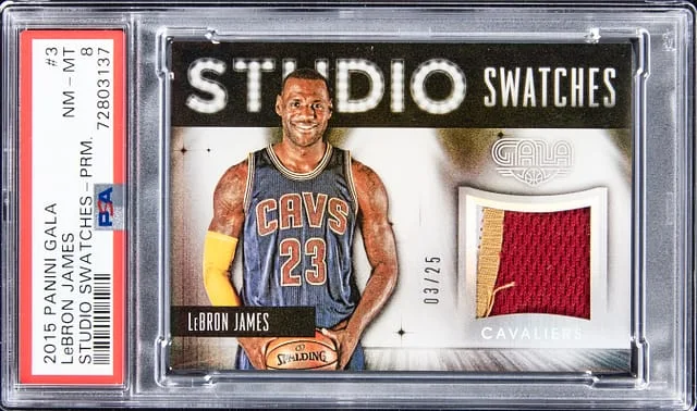 2015-16 Panini LeBron James Gala Studio Swatches Prime #3 card image