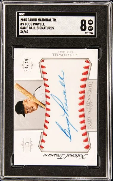 2015-16 Panini National Treasures Boog Powell Game Ball Signatures #9 card image