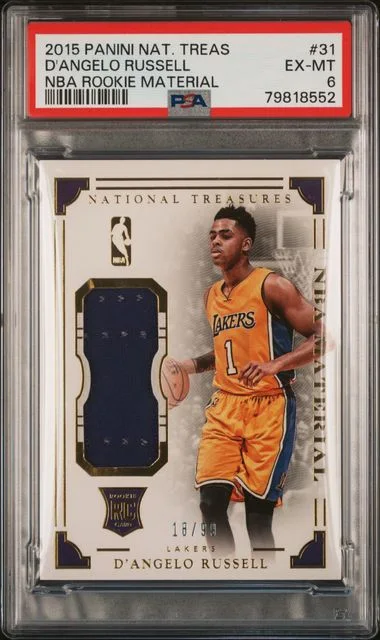 2015-16 Panini National Treasures D'Angelo Russell NBA Material #31 card image